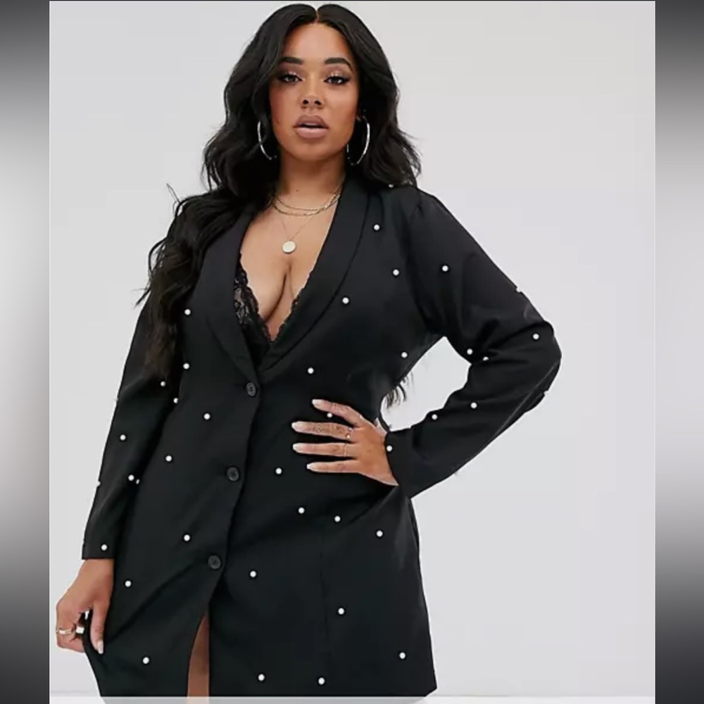 ASOS SAINT GENIES PEARL EMBELLISHED BLAZER DRESS NEW WITH TAGS